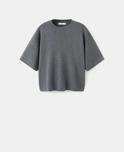 MANGO WOMEN'S OVERSIZE SHORT SLEEVE SWEATER