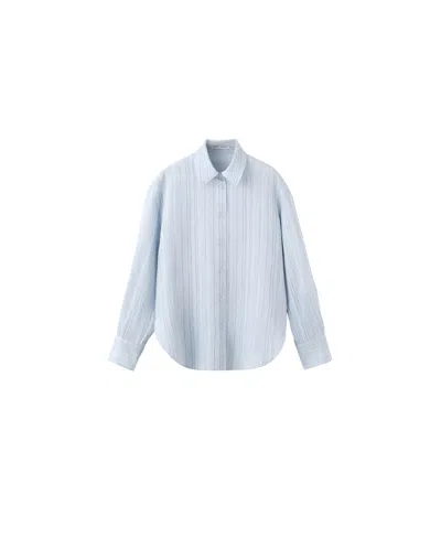 Mango Women's Oversize Striped Shirt In Blue