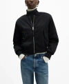 Mango Oversize Bomber Jacket In Black