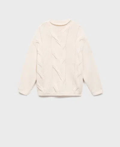 MANGO WOMEN'S OVERSIZED CABLE-KNIT SWEATER