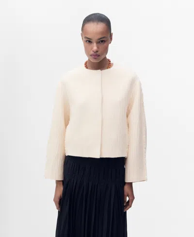 Mango Women's Oversized Cotton Jacket In Sand