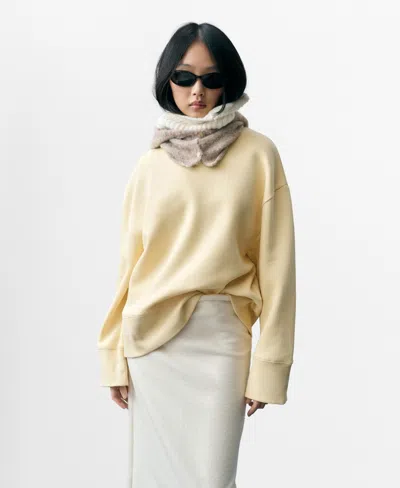 Mango Women's Oversized Cotton Sweatshirt In Yellow