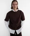 Mango Oversized Cotton T-shirt In Brown