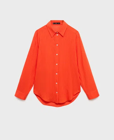 MANGO WOMEN'S OVERSIZED CRINKLED-EFFECT SHIRT