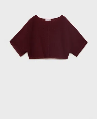 Mango Women's Oversized Fine-knit Sweater In Burgundy