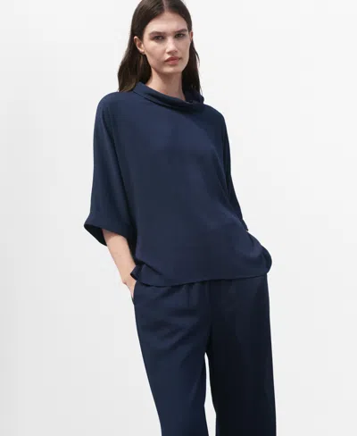 Mango Women's Oversized Flowing Blouse In Blue