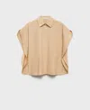Mango Oversize Button-up Shirt In Neutral