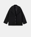 Mango Women's Oversized Short Wool Coat In Black