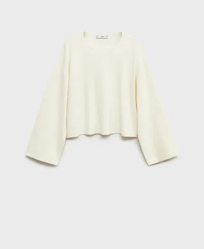Mango Women's Oversized Sleeve Knitted Sweater In Ecru