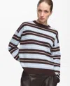 Mango Round Neck Sweater In Brown