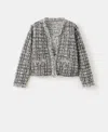 Mango Cotton Blend Tweed Jacket In Multi
