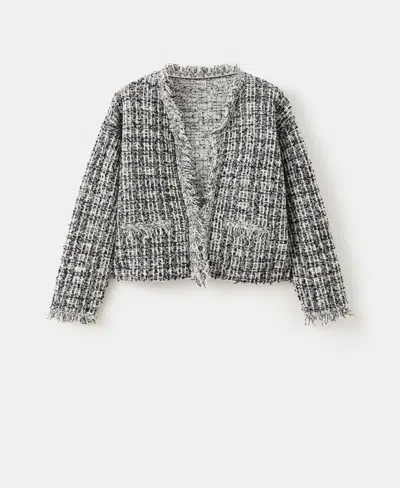 MANGO WOMEN'S OVERSIZED TWEED JACKET