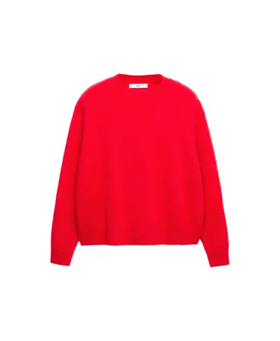 Mango Women's Oversized Wool Crewneck Sweater In Red