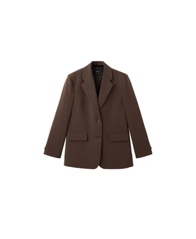 Mango Women's Oversized-boyfriend Machine-washable Flap-pocket Blazer In Multi
