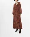 Mango Paisley-print Oversized Dress Russet In Brown