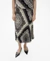 Mango Paisley-print Pleated Skirt In Blue
