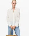Mango Lyocell Shirt With Patches Off White In White