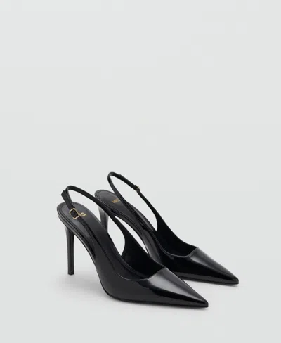 Mango Patent Heeled Shoes Black