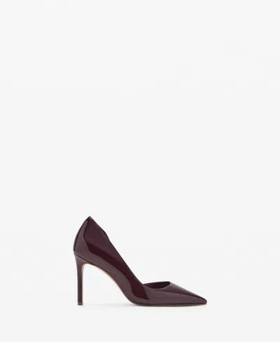 Mango Women's Patent Heeled Shoes In Burgundy