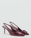 Mango Slingback Pointed Toe Pump In Burgundy