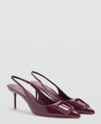 Mango Slingback Pointed Toe Pump In Burgundy