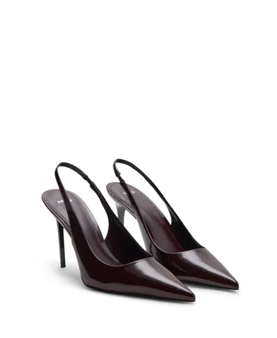 Mango Women's Patent Heeled Shoes In Burgundy