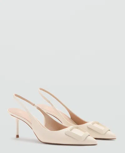 Mango Slingback Pointed Toe Pump In Metallic