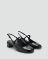Mango Women's Patent Leather-effect Block-heel Shoes In Black