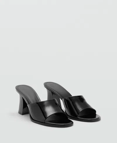 Mango Women's Patent Leather Effect Heeled Sandals In Black