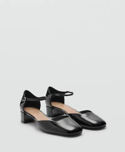 Mango Women's Patent Leather-effect Heeled Shoes In Black