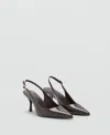 Mango Women's Patent Leather Effect Pointed Shoes In Gray