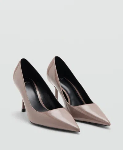 Mango Patent Leather Pointed-toe Court Shoes Nude In Multi