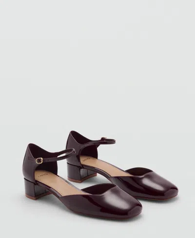 Mango Women's Patent Leather Heel Shoes In Burgundy