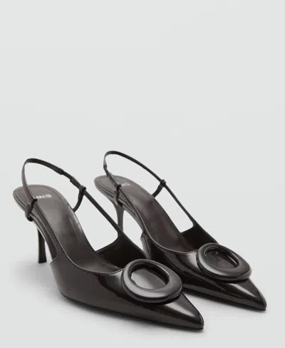 Mango Women's Patent Leather Ring Detail High-heeled Shoes In Black