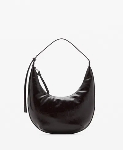 Mango Women's Pebbled Effect Medium Oval Bag In Brown