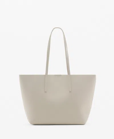 Mango Women's Pebbled Effect Shopper Bag In Ecru