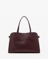 Mango Women's Pebbled Leather Effect Medium Bag In Burgundy