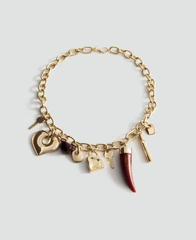 Mango Charm Chain Necklace In Gold