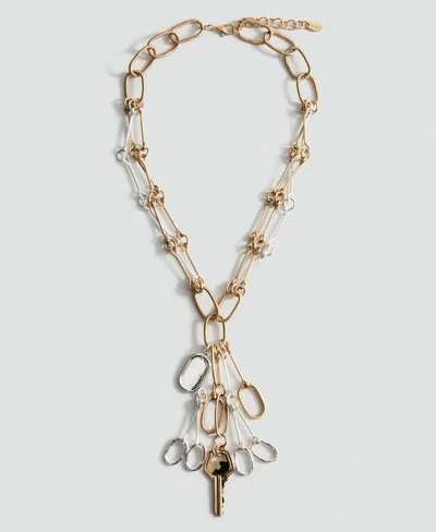 Mango Women's Pendant Chain Necklace In Gold