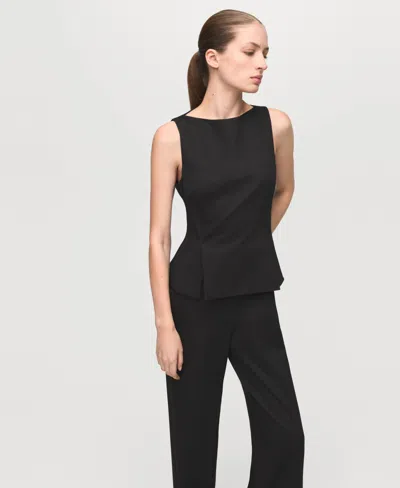 Mango Women's Peplum-style Jumpsuit In Black