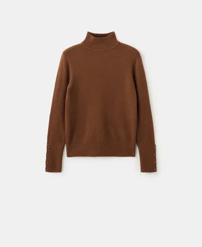 MANGO WOMEN'S PERKINS COLLAR AND BUTTONED CUFFS SWEATER