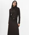 Mango Button Cuff Turtleneck Sweater In Brown
