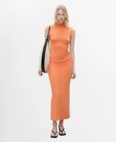 Mango Women's Perkins Collar Draped Dress