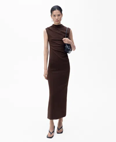 Mango Women's Perkins Collar Draped Dress