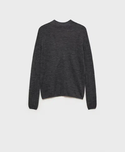 Mango Women's Perkins-neck Fine-knit Sweater In Charcoal