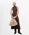 Mango Sleeveless A-line Dress In Brown
