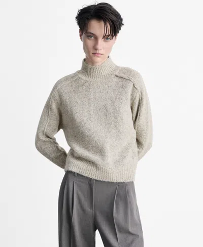 Mango Women's Perkins Neck Knitted Sweater In Sand