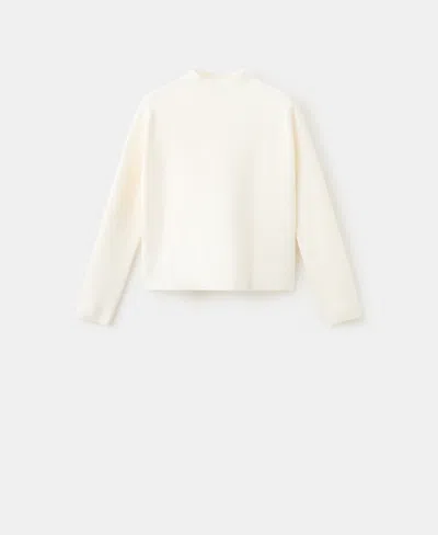 Mango Women's Perkins Neck Knitted Sweater In White