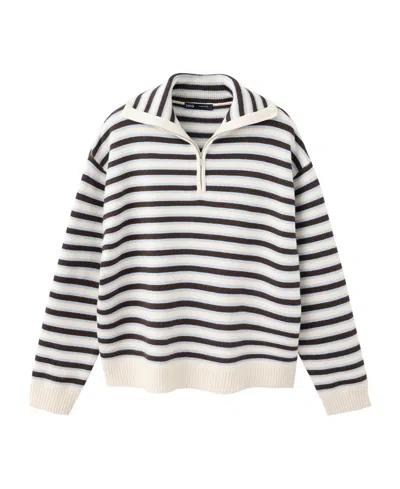 Mango Women's Perkins Neck Striped Sweater In Chocolate