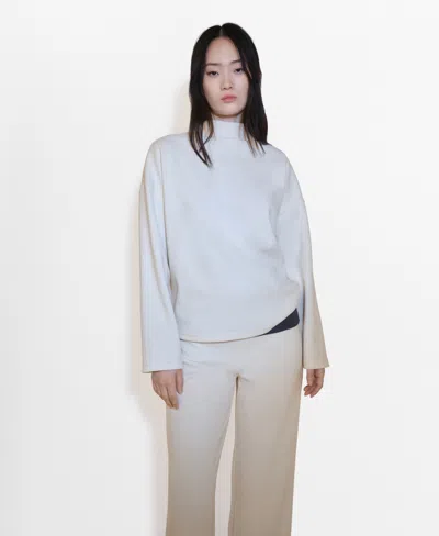 Mango Women's Perkins-neck Sweatshirt In Ecru
